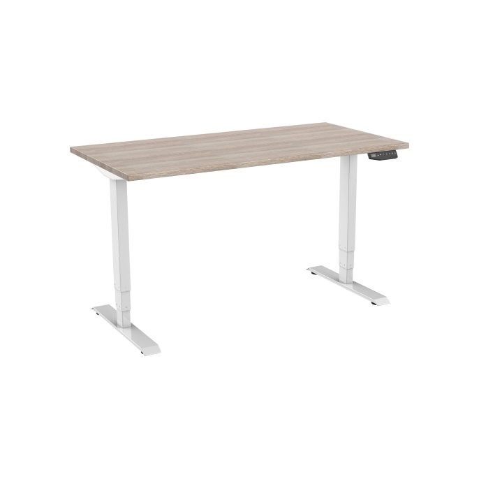 Bureau elektrisch 2-motorig 120X80cm Robson Eiken Blad Witte Poten