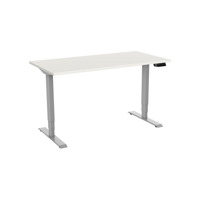 Bureau elektrisch 2-motorig 120X80cm Wit Blad Aluminium Poten