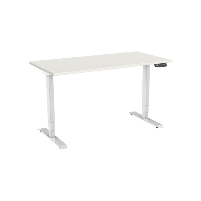 Bureau elektrisch 2-motorig 120X80cm Wit Blad Witte Poten