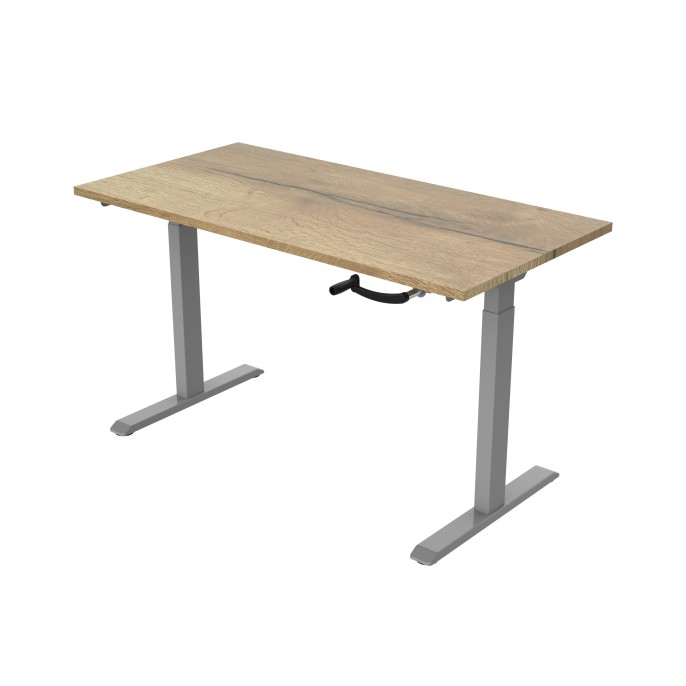 Bureau slinger 120X80cm Natuur Eiken Blad Aluminium Poten