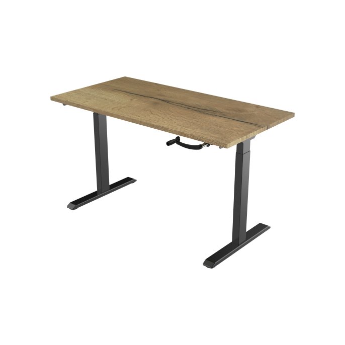 Bureau slinger 140X80cm Natuur Eiken Blad Zwarte Poten