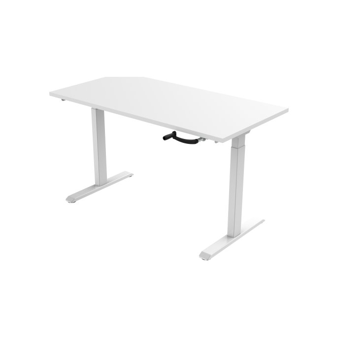 Bureau slinger 140X80cm Wit Blad Witte Poten