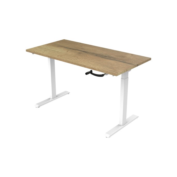 Bureau slinger 160X80cm Natuur Eiken Blad Witte Poten