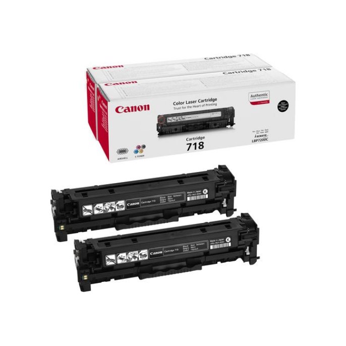 CANON 718 Toner Dual Pack Zwart (pak 2 stuks)