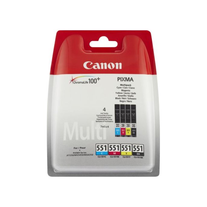 CANON CL-551 Inktcartridge Kleur (pak 4 stuks)