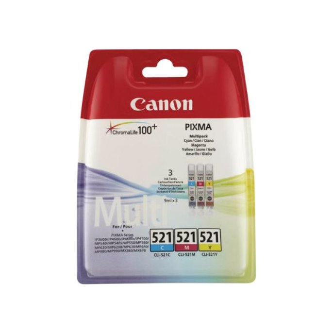 CANON CLI-521 Inktcartridge Kleur (pak 3 stuks)