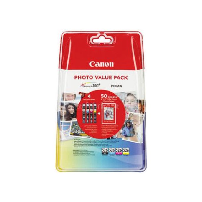 CANON CLI-526 Inktcartridge Zwart en kleur (pak 4 stuks)