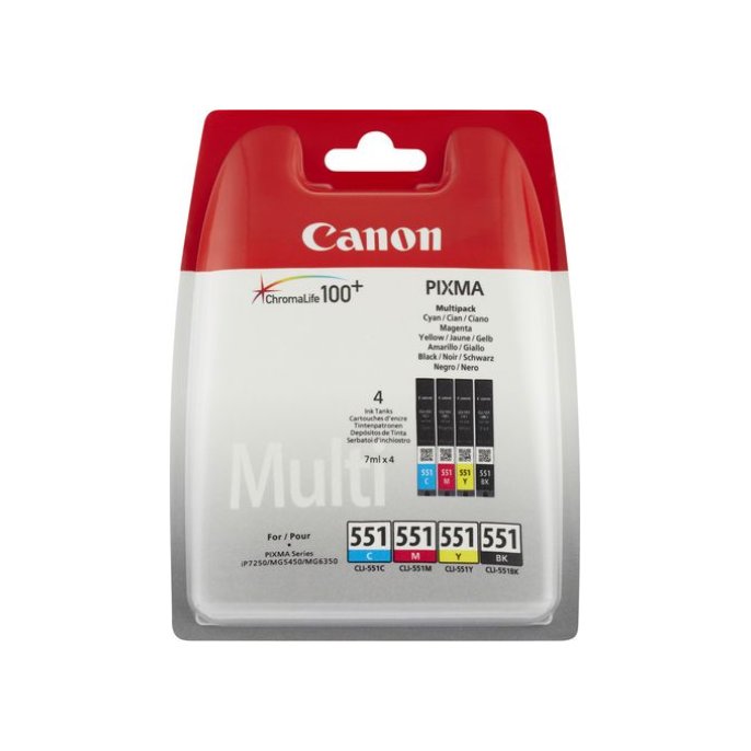 CANON CLI-551 Inktcartridge Multipack Zwart en kleur