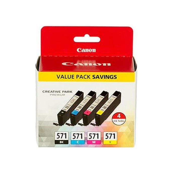 CANON CLI-571 Inktcartridge Zwart en kleur (set 4 stuks)