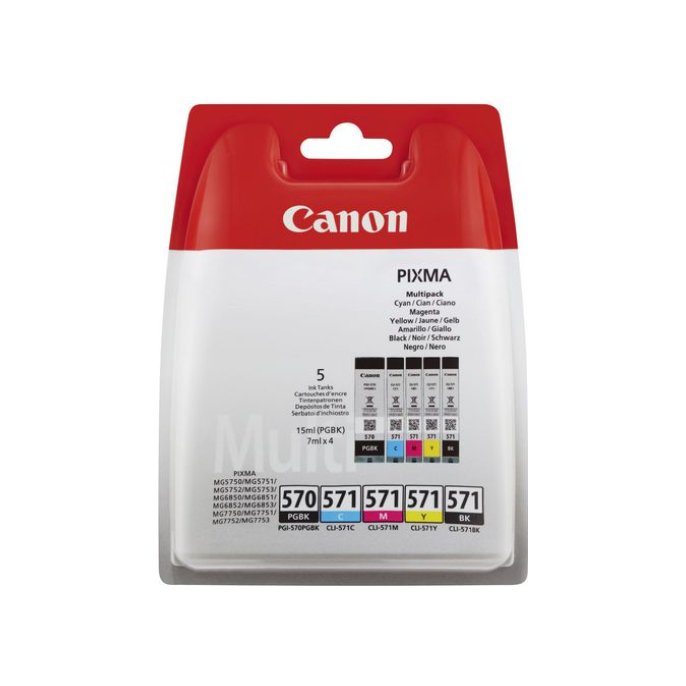 CANON PGI-570 / CLI-571 Inktcartridge Zwart en kleur (set 5 stuks)