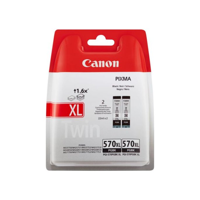 CANON PGI-570XL Inktcartridge Zwart (set 2 stuks)