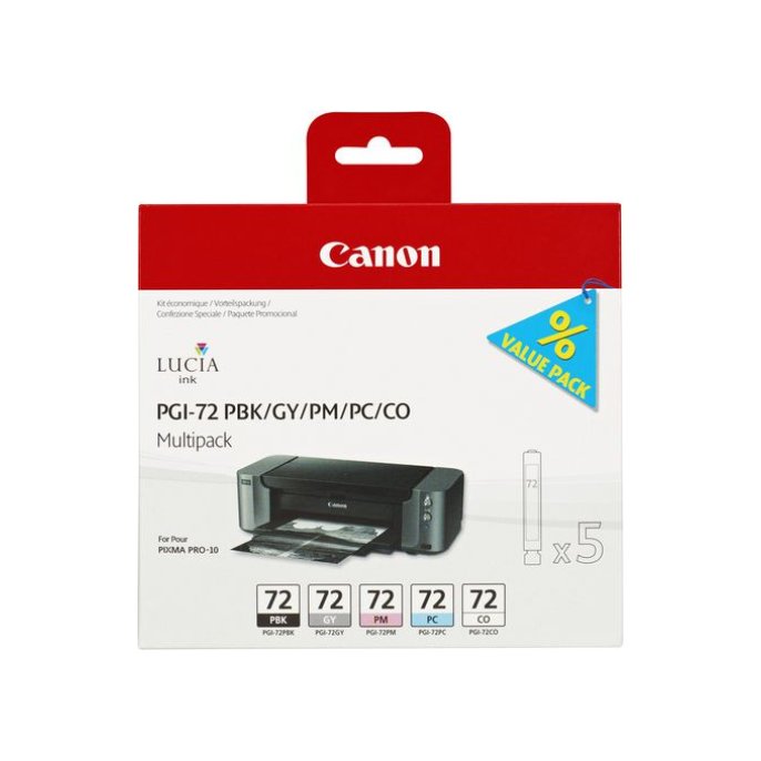 CANON PGI-72 Inktcartridge Zwart Grijs en Kleur (pak 5 stuks)