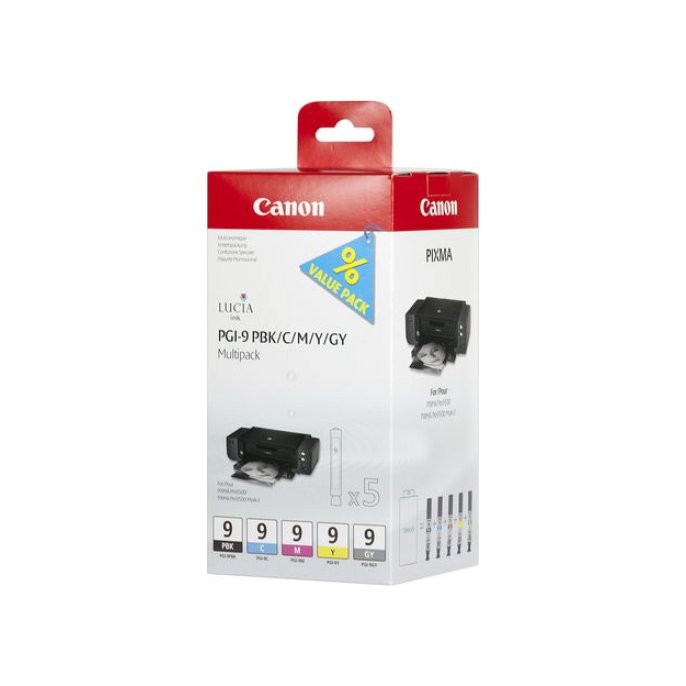 CANON PGI-9 Inktcartridge Zwart en kleur (pak 5 stuks)