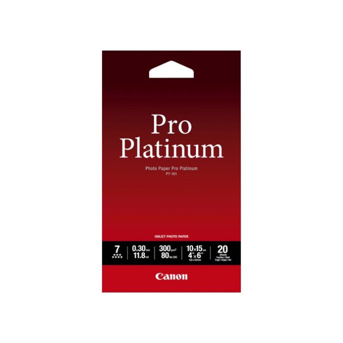 CANON PT-101 Pro Platinum Ink-Jet fotopapier 100 x 150 mm 300 grams wit (pak 20 vel)