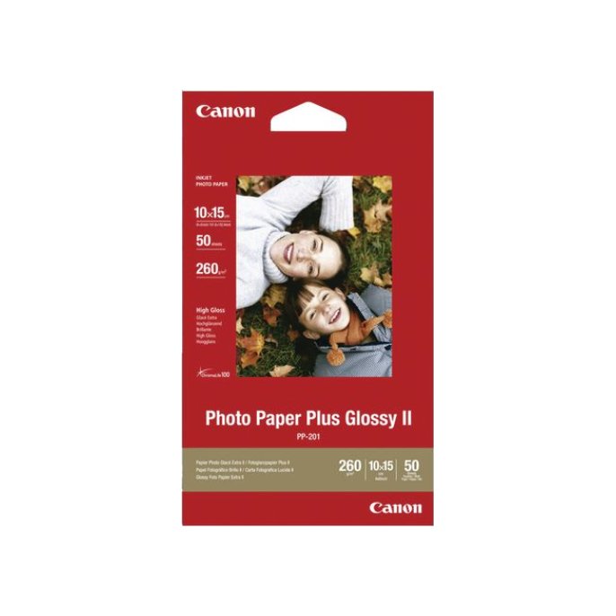 CANON Plus Glossy II Fotopapier voor Inkjet 100 x 150 mm 260 g/m² Wit Glanzend 50 vel (pak 50 vel)