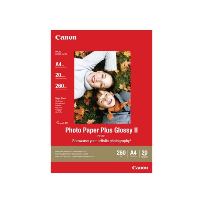 CANON Plus Glossy II Fotopapier voor Inkjet A4 245 g/m² Wit Glanzend 20 vel (pak 20 vel)