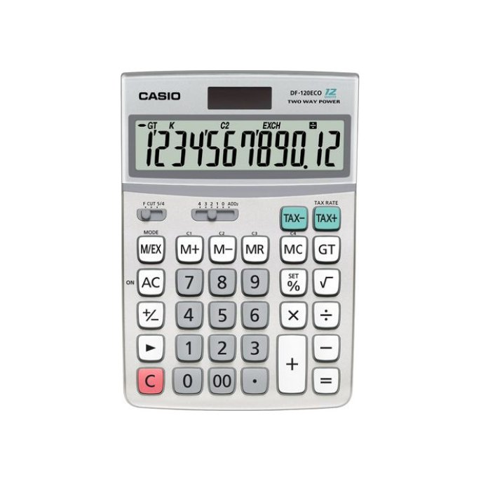 CASIO DF-120ECO Bureaurekenmachine 12-Cijferig Wit