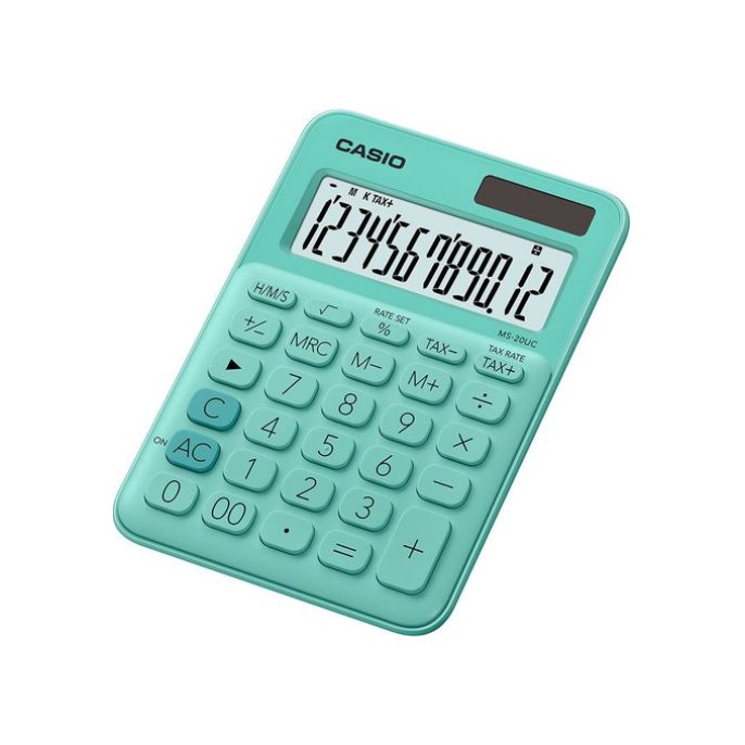 CASIO MS-20UC Bureaurekenmachine 12-Cijferig Groen