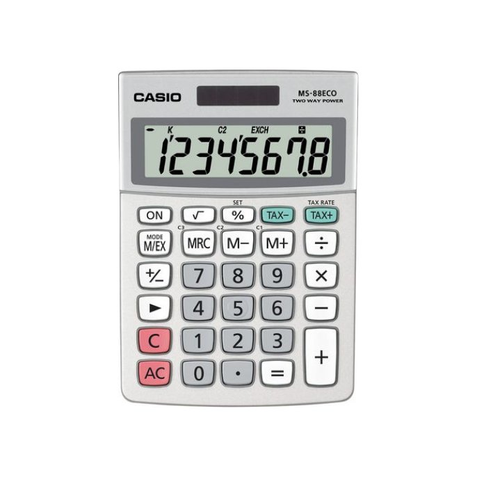 CASIO MS-88ECO Solar Bureaurekenmachine 8-Cijferig Wit