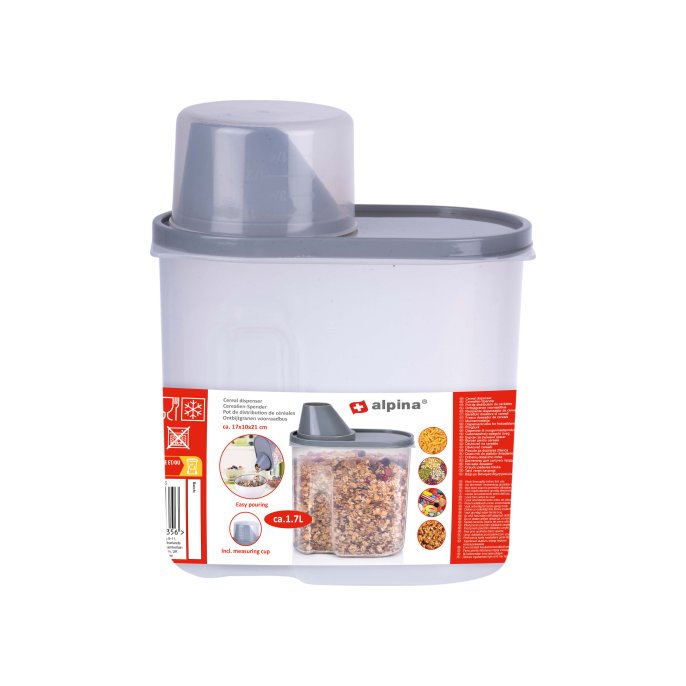 Cereal dispenser voorraadpot 1700ml PP