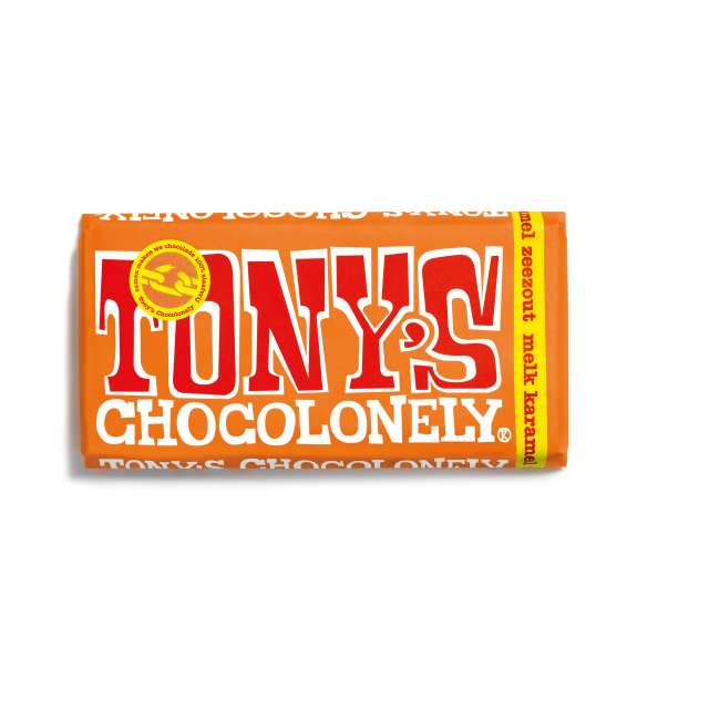 Chocolade reep Tony's 180gr karamel zeez