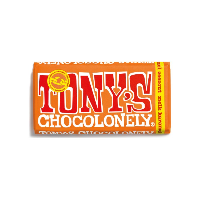 Chocolade reep Tonys 180gr karamel zeez