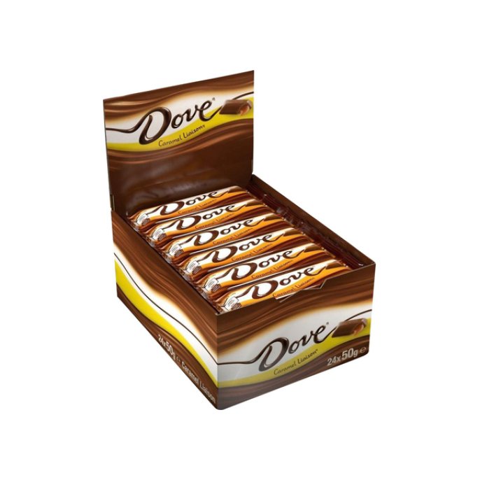 Chocoladereep Dove caramel (24 stuks)