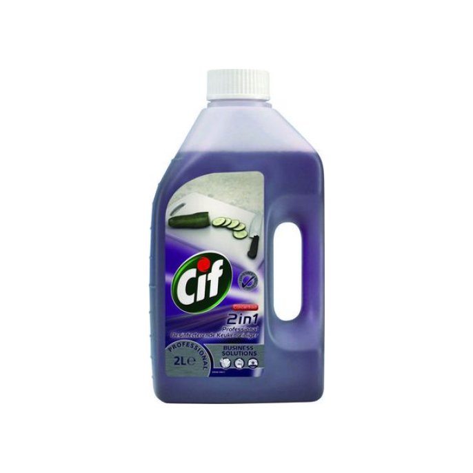 Cif Reiniger desinfecterend vloeibaar ongeparfumeerd 2 liter paars (fles 2 liter)