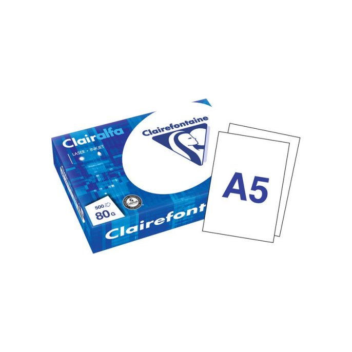 Clairefontaine Clairalfa Papier A5 80 g/m² Wit (doos 10 x 500 vel)