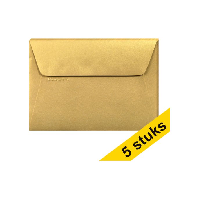 Clairefontaine Envelop C6 120g goud (5 stuks)