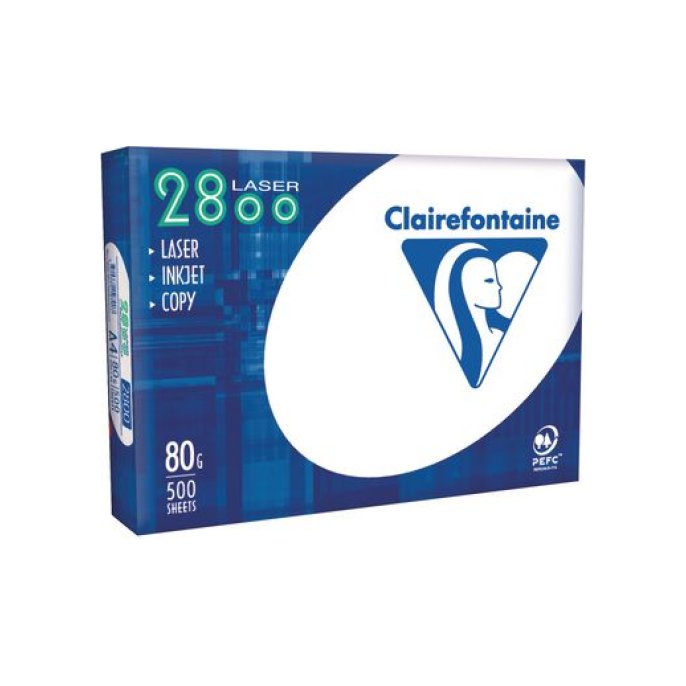 Clairefontaine Papier A4 80 g/m² Wit (doos 5 x 500 vel)