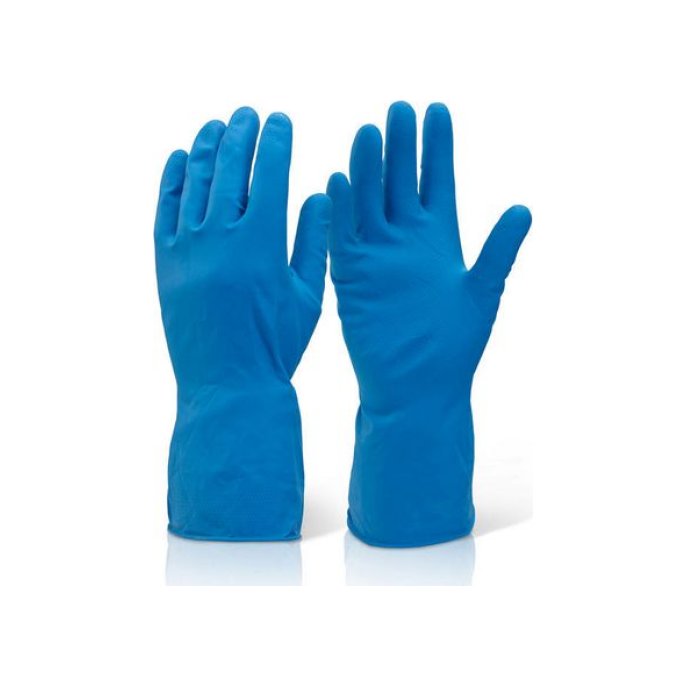 Click Huishoudhandschoenen Latex Blauw Large (doos 10 stuks)