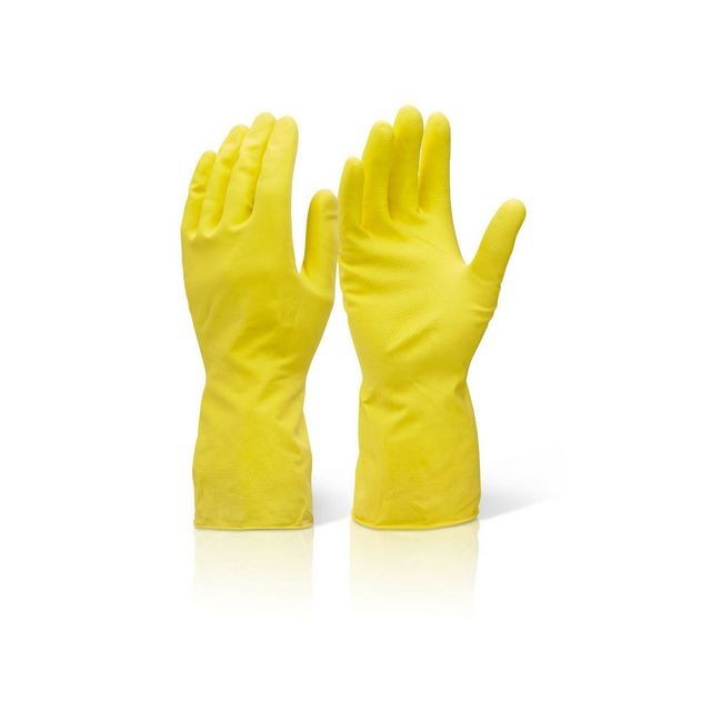 Click Huishoudhandschoenen Latex Geel Medium (doos 10 stuks)