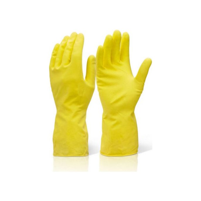 Click Huishoudhandschoenen Latex Geel Medium (doos 10 stuks)