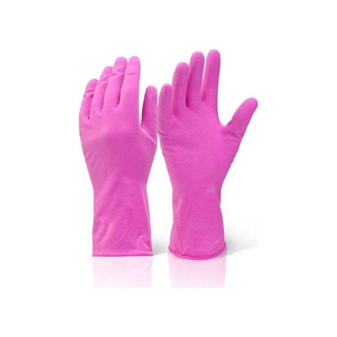 Click Huishoudhandschoenen Latex Roze Medium (doos 10 stuks)