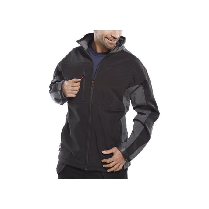 Click Softshell Jas Maat 3XL Zwart met Grijs