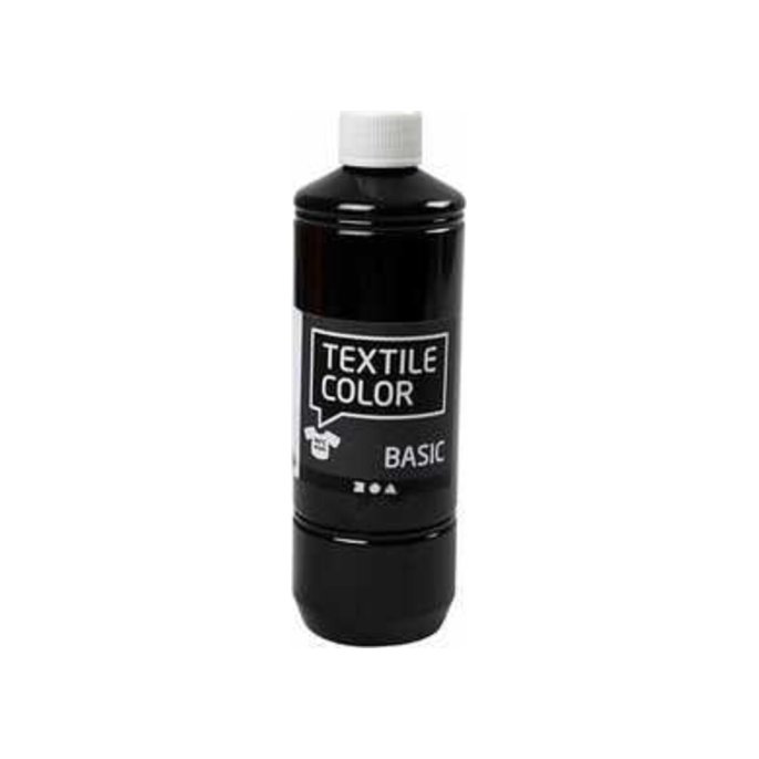 Creotime Textielverf basic zwart/fl500ml (fles 500 milliliter)