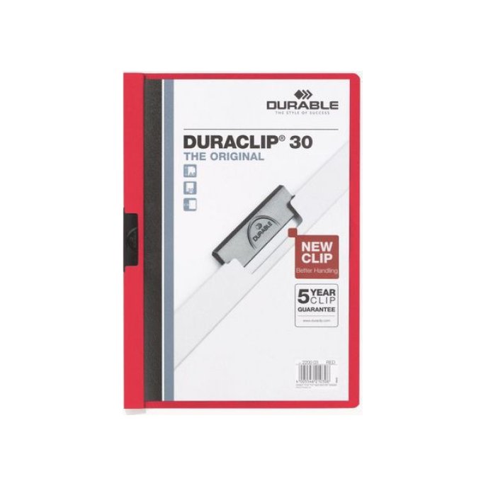 DURABLE Duraclip® Klemmap A4 1-30 vel Rood (pak 25 stuks)