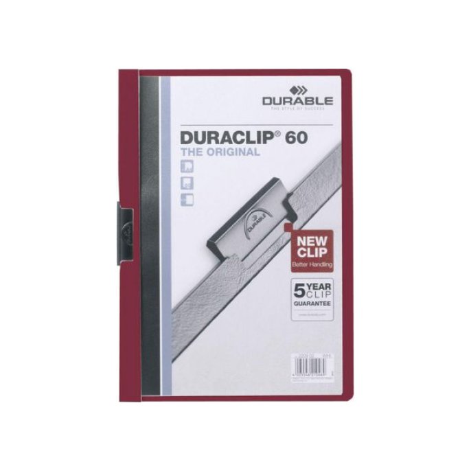 DURABLE Duraclip® Klemmap A4 1-60 vel Rood (pak 25 stuks)