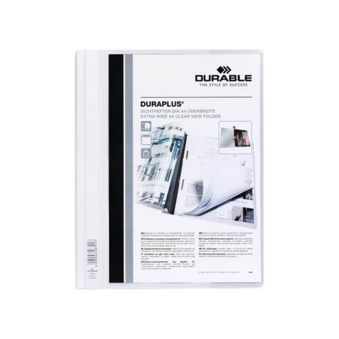 DURABLE Duraplus Snelhechtmap A4 Extra Breed 100 vel Wit (pak 25 stuks)