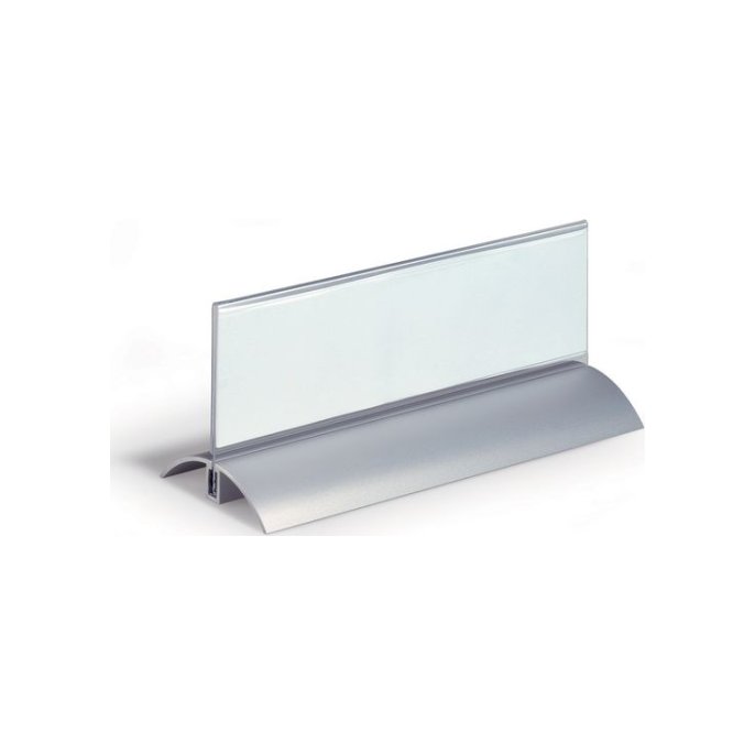 DURABLE Tafelnaambordje 61 x 210 mm Aluminium / Transparant (pak 2 stuks)