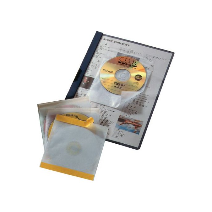 DURABLE Zelfklevende Fix CD/DVD hoes Transparant (pak 10 stuks)