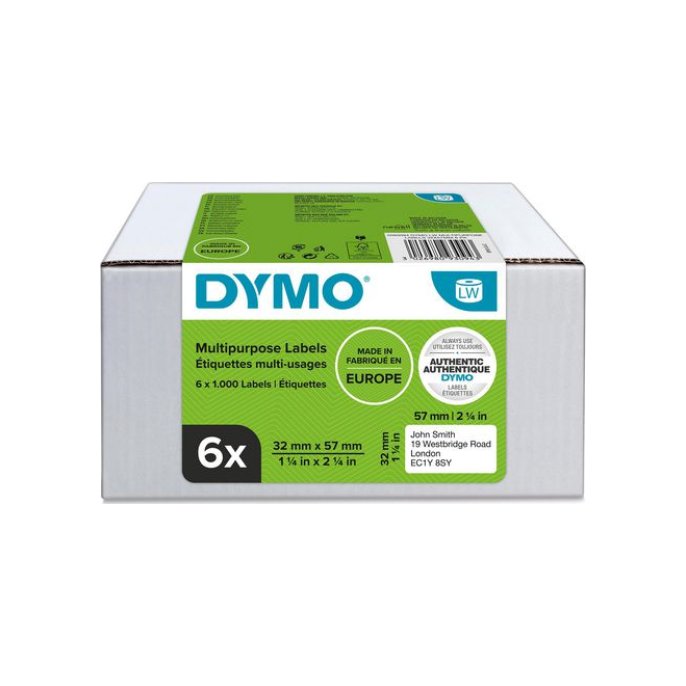 DYMO 11354 Etiket 32 x 57 mm (pak 6 rollen)