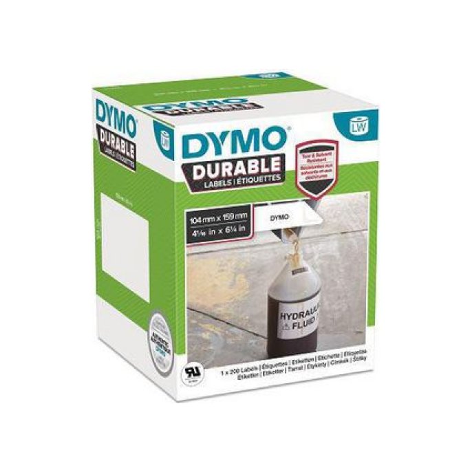 DYMO LW Adreslabels 104 x 159 mm Papier Zwart op Wit (rol 200 stuks)