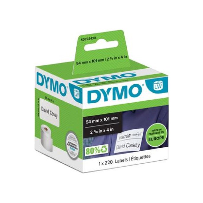 DYMO LW Verzendlabels Papier 54 x 101 mm Zwart op Wit (rol 220 stuks)