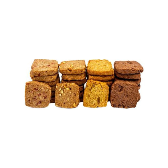 De KOEKFABRIEK Koekjes Mix 4 smaken Chocolate Chip Kaneel Havermout Gember Hazelnoot Speculaas (pak 1000 gram)