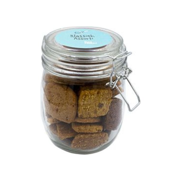 De KOEKFABRIEK Koekjes Mix Weckpot 4 smaken Chocolate Chip Kaneel Havermout Gember Hazelnoot Speculaas (pak 200 gram)