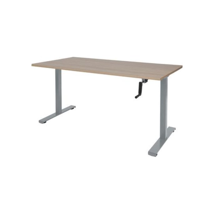 Dextro Slinger Zit-Sta Bureau 160 x 80 cm Havana Aluminium