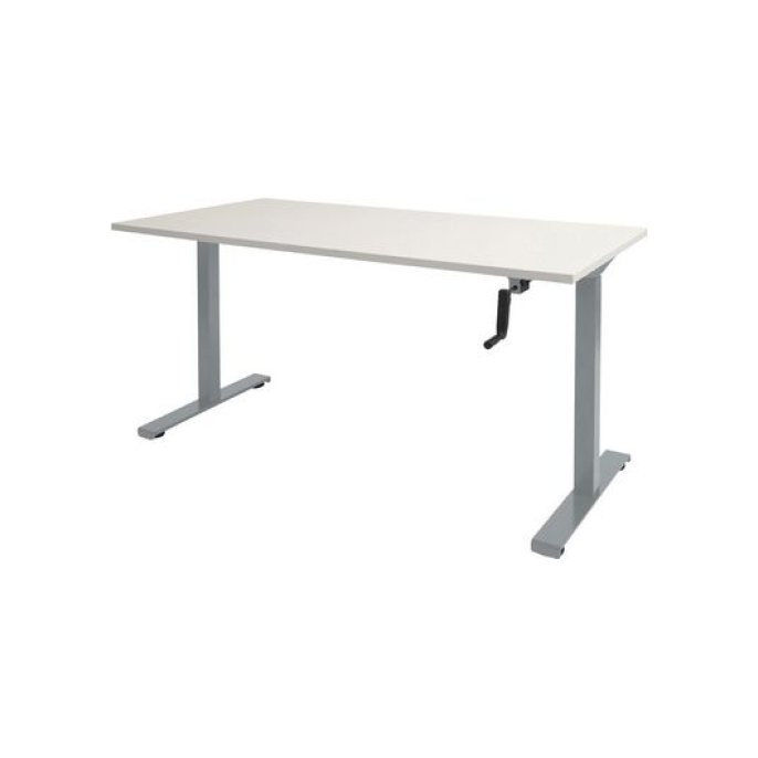 Dextro Slinger Zit-Sta Bureau 160 x 80 cm Krijtwit Aluminium