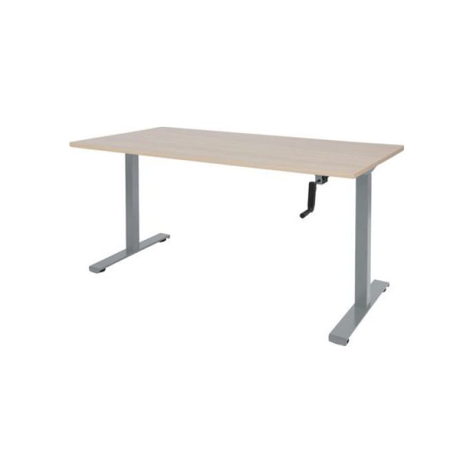 Dextro Slinger Zit-Sta Bureau 160 x 80 cm Lindberg Eiken Aluminium